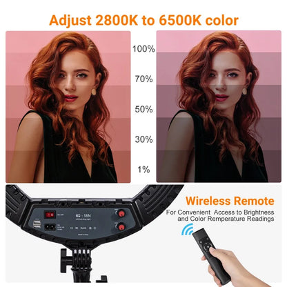 18" Ring Light & Tripod - Perfect for Vlogs, Makeup, and Selfies!