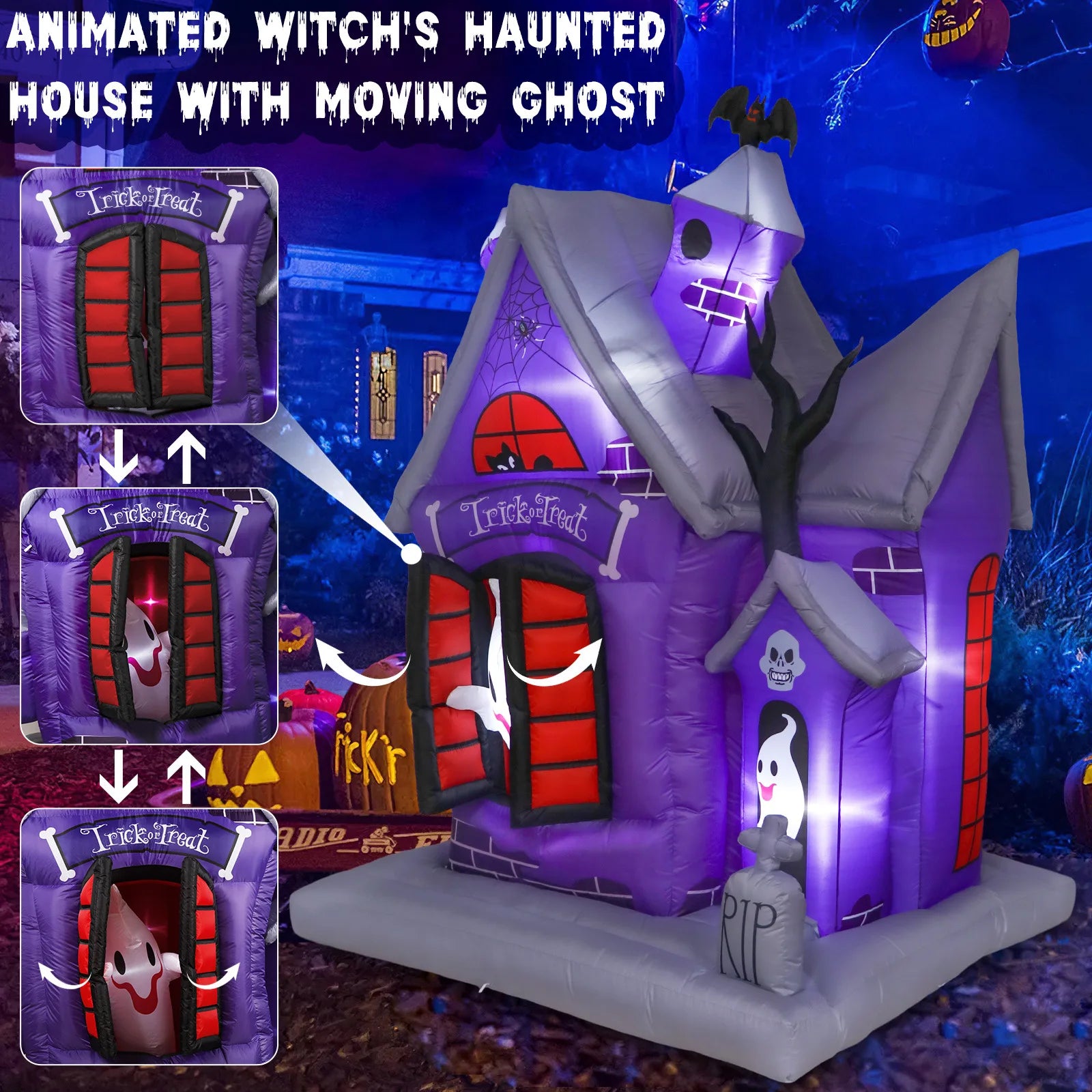 Spook Up Your Space with a 7FT Inflatable Ghost for Halloween Fun! Perfect for Indoor & Outdoor Haunts!
