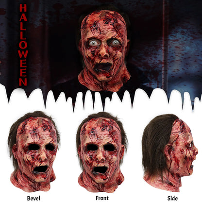 2025 Halloween Silicone Scary Ghoul / Zombie Mask - Funny Headgear for Parties and Events