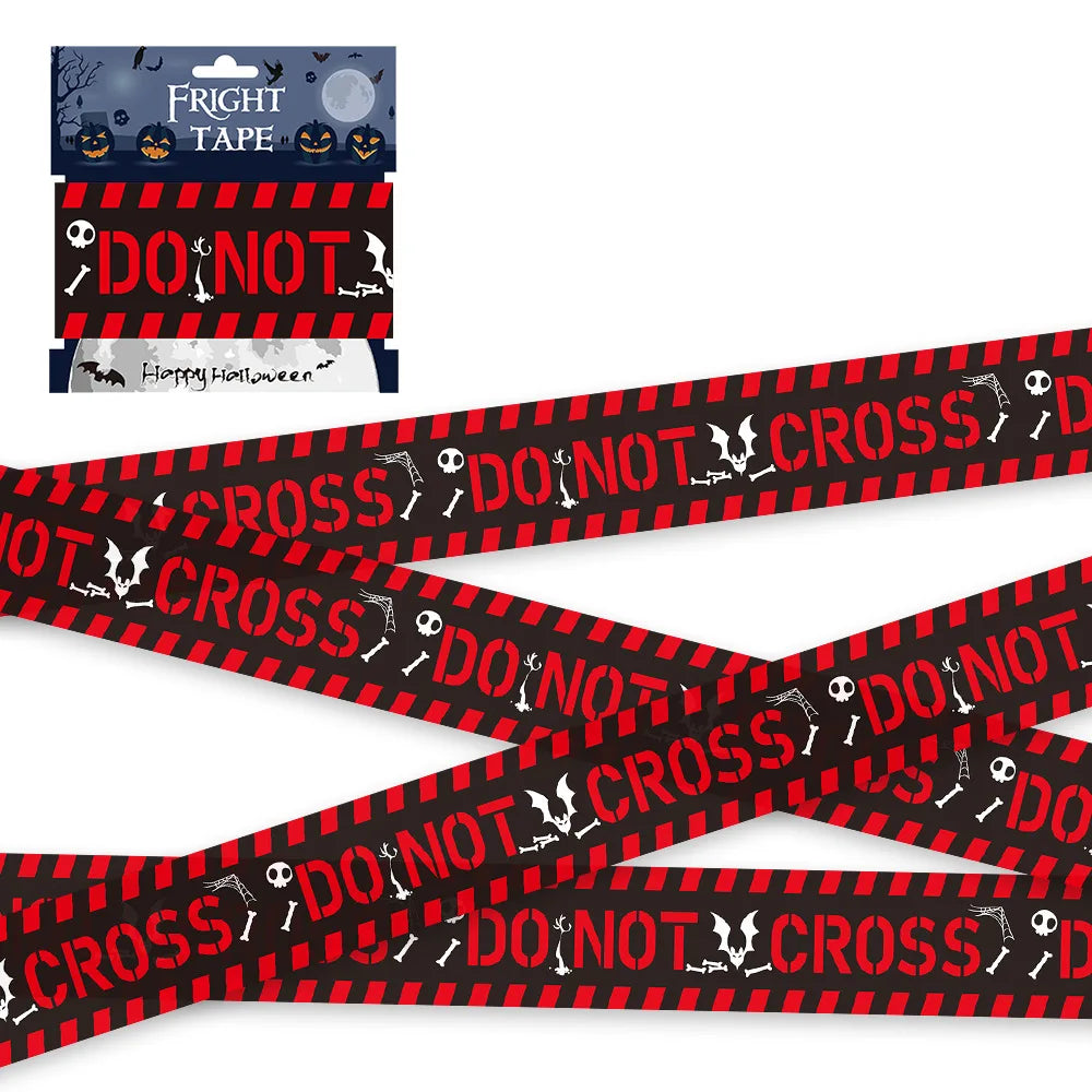 Halloween Danger Zone Warning Tape – 6M Spooky Party Prop for Windows, Walls & Haunted Decor