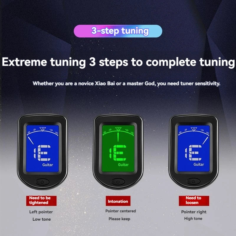 NEW for 2025 Rechargeable Head Stock Guitar Tuner for All Instruments -  Clip on.