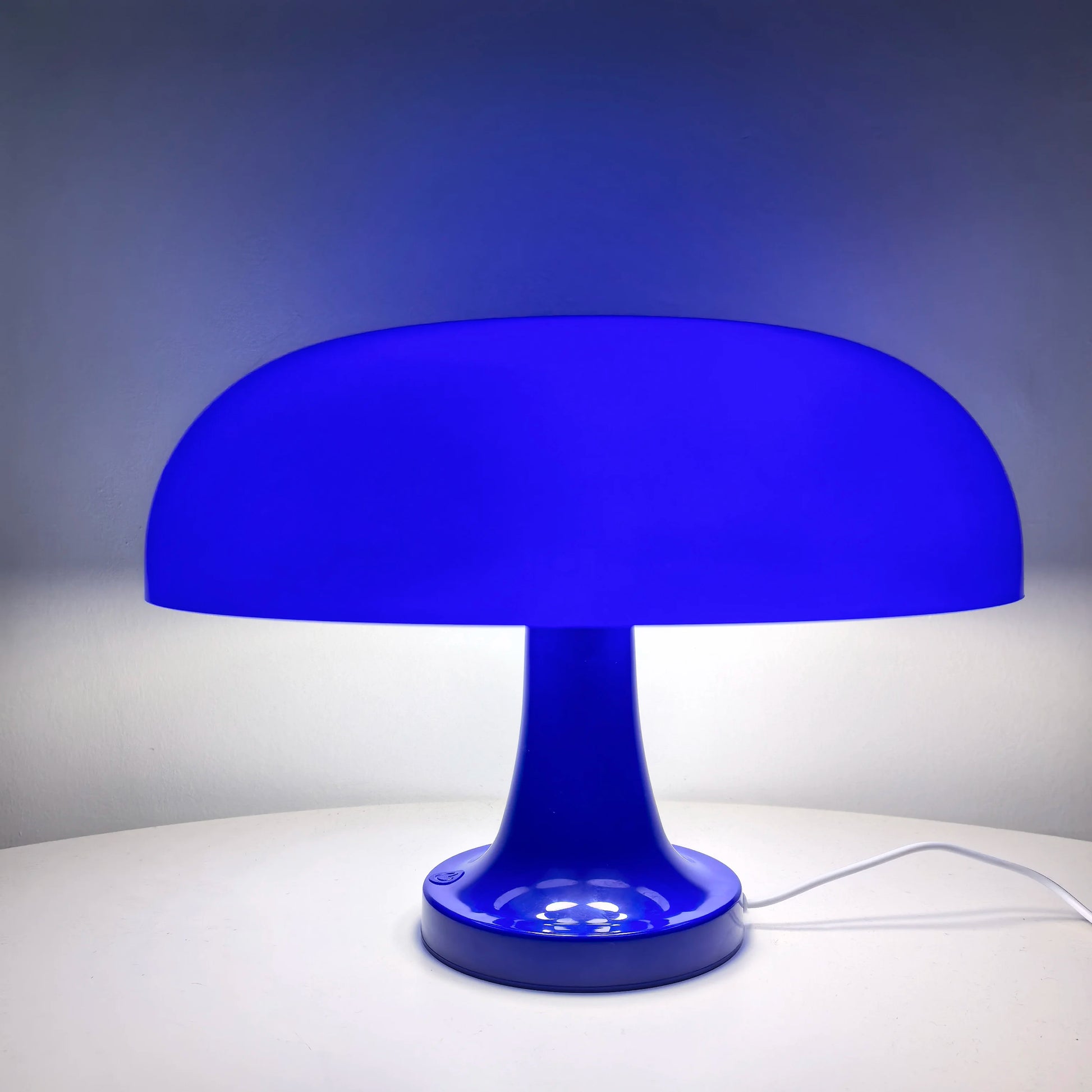 Mushroom Table Lamp - Modern Danish Design for Your Bedroom or Living Space - Eye-Catching Orange Accent Lighting.