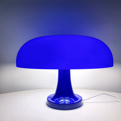 Mushroom Table Lamp - Modern Danish Design for Your Bedroom or Living Space - Eye-Catching Orange Accent Lighting.