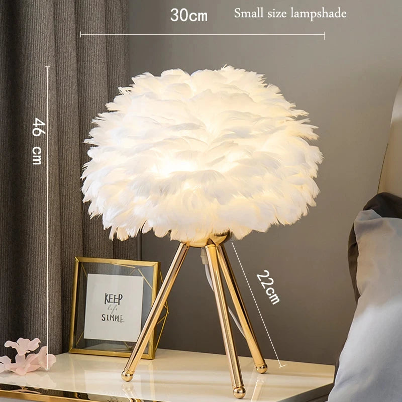 Feather Bedroom Table Lamp.