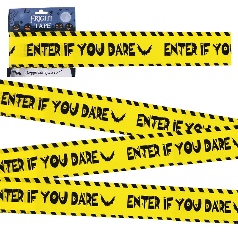 Halloween Danger Zone Warning Tape – 6M Spooky Party Prop for Windows, Walls & Haunted Decor