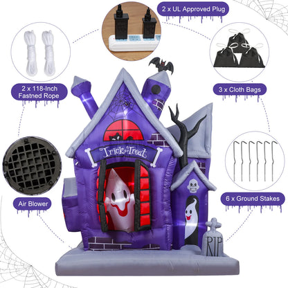 Spook Up Your Space with a 7FT Inflatable Ghost for Halloween Fun! Perfect for Indoor & Outdoor Haunts!