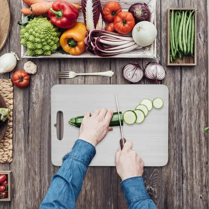Premium Double-Thick Titanium Cutting Board for Home and Outdoor Cooking - Ideal for Meat, Fruits, Vegetables, and Bread.