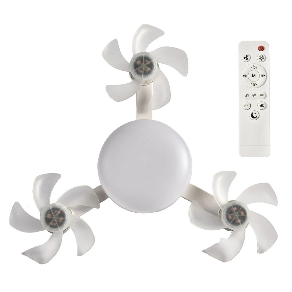 Drone Fan Light E27 Universal Dimming Fan with Remote Control for Home Living Room Bedroom Silent Ceiling Fan Light 50/60W.