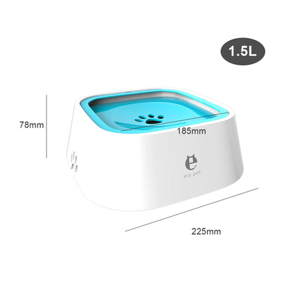 1.5L Spill-Proof Floating Pet Water Bowl – No Mess, Clean Drinking for Cats & Dogs.