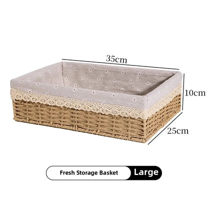 Wicker Storage Basket – Versatile Organizer for Toys, Clothes, Cosmetics & More