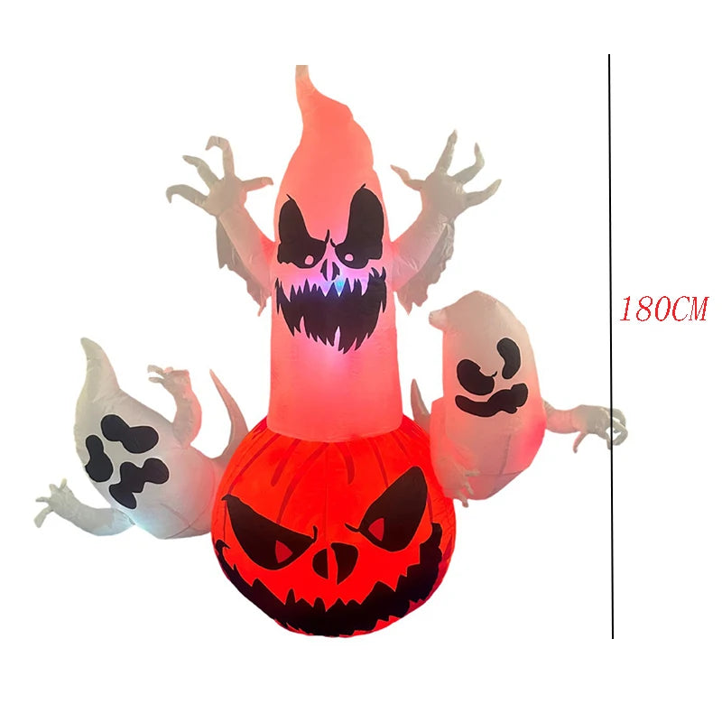  Outdoor Halloween Toys Decoration LED Lighted Inflatable Pumpkin Ghost Skeleton Skull Spider Halloween Party Proops