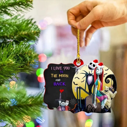 Nightmare Before Christmas Jack & Sally Hanging Ornament.