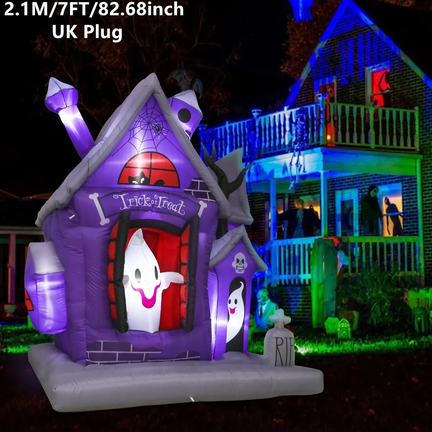 Spook Up Your Space with a 7FT Inflatable Ghost for Halloween Fun! Perfect for Indoor & Outdoor Haunts!