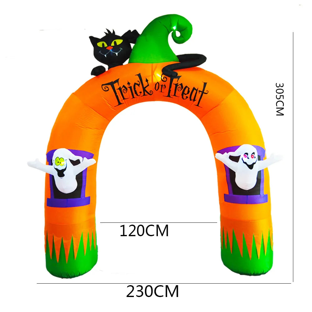  Outdoor Halloween Toys Decoration LED Lighted Inflatable Pumpkin Ghost Skeleton Skull Spider Halloween Party Proops