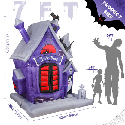 Spook Up Your Space with a 7FT Inflatable Ghost for Halloween Fun! Perfect for Indoor & Outdoor Haunts!
