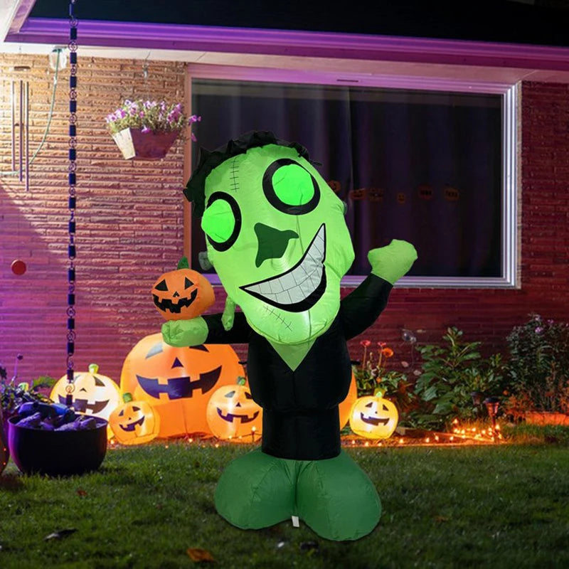  Outdoor Halloween Toys Decoration LED Lighted Inflatable Pumpkin Ghost Skeleton Skull Spider Halloween Party Proops
