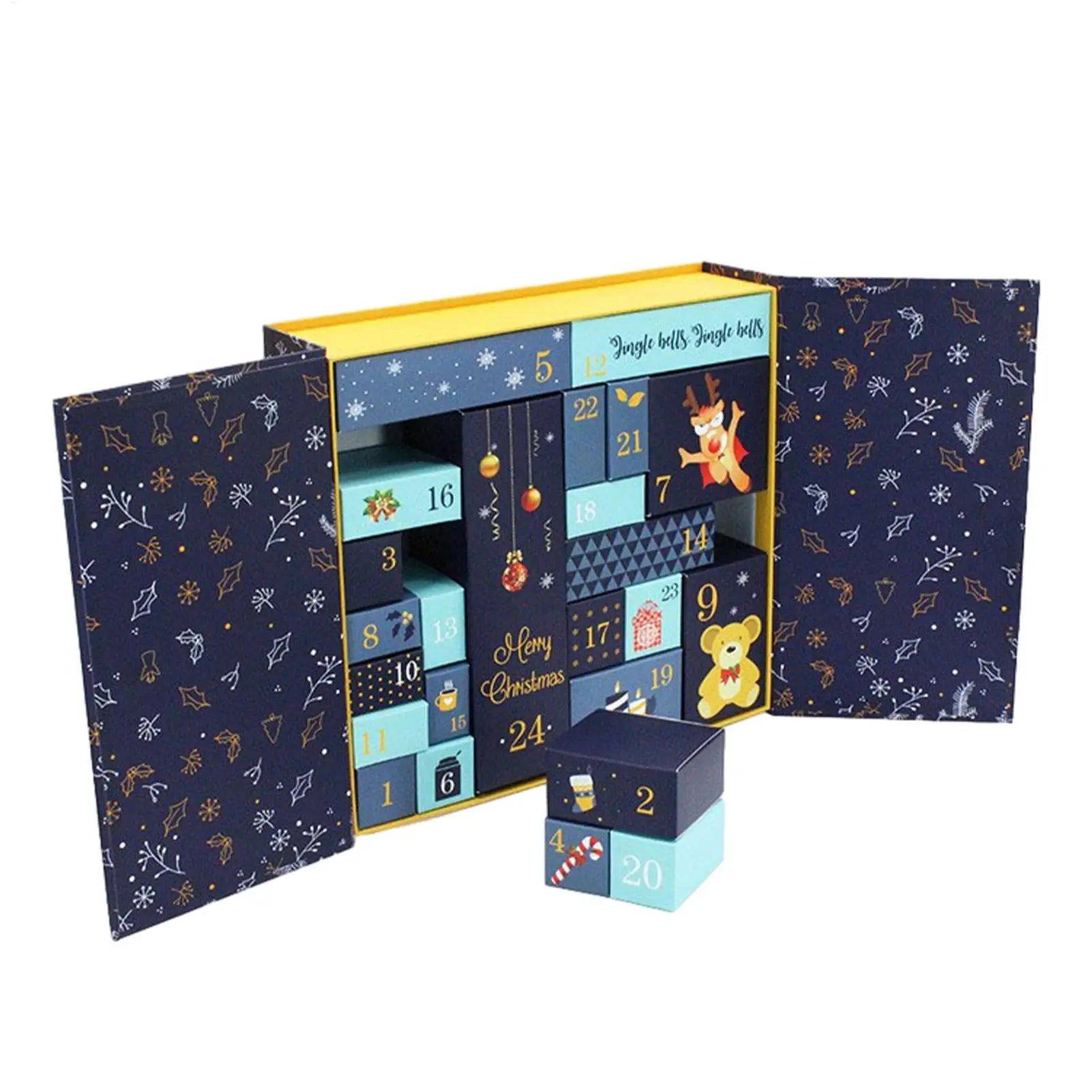 Holiday Countdown Box Set – 24 Fillable Kraft Boxes for Personalised Gifting and Festive Storytelling.