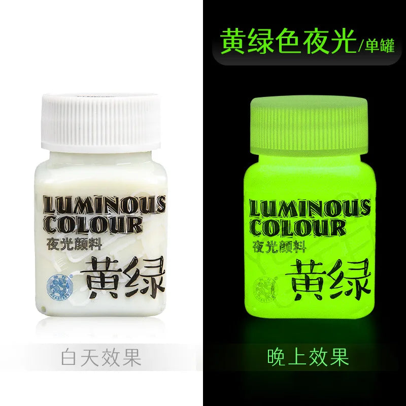 Fluorescent Glow-in-the-Dark Acrylic Paint Set for Canvas and Neon Decorations - Blacklight Art Supplies for Adults