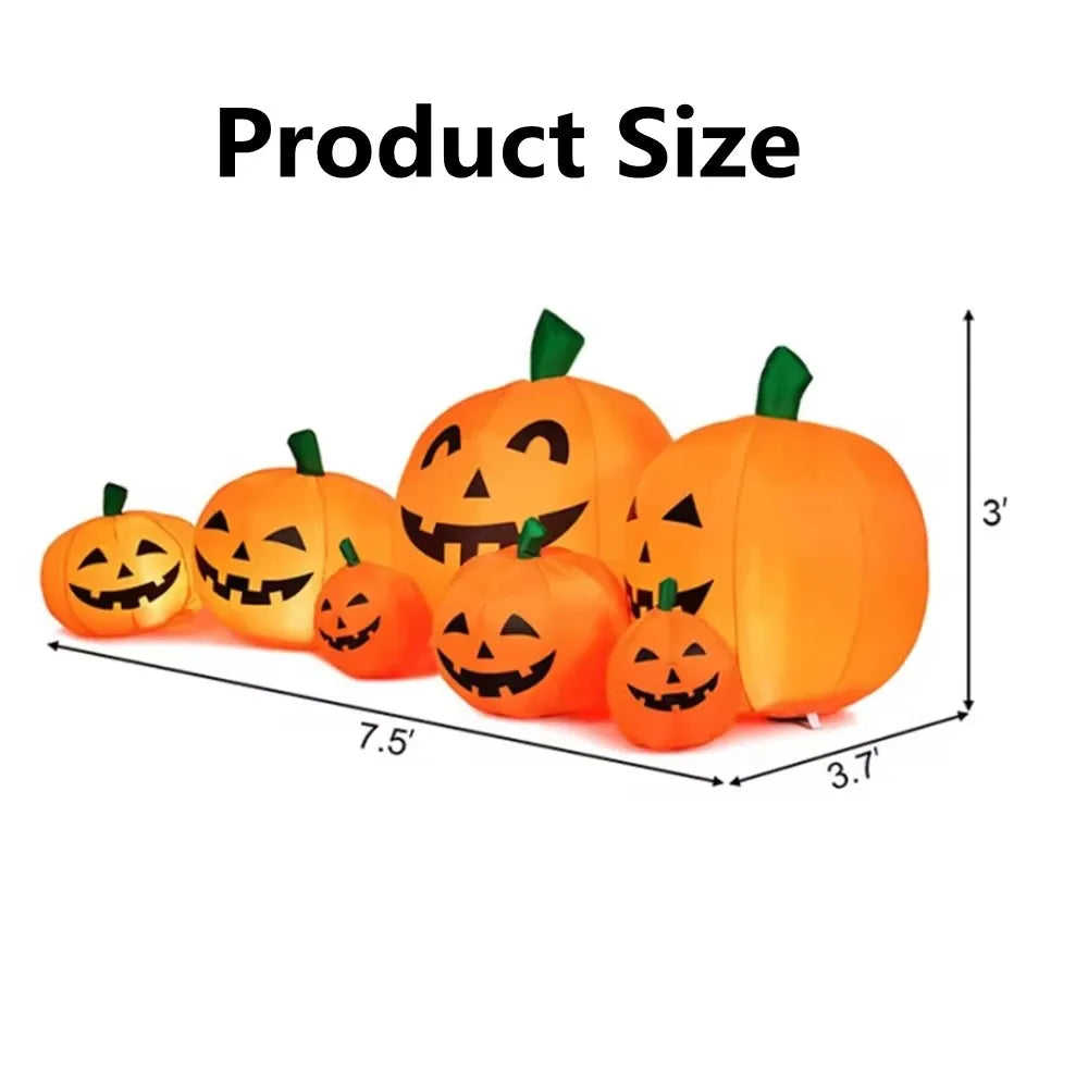 Giant 7.5FT Inflatable Halloween Pumpkin Stack with LED Lights – Perfect Outdoor Decoration for Festive Fun!