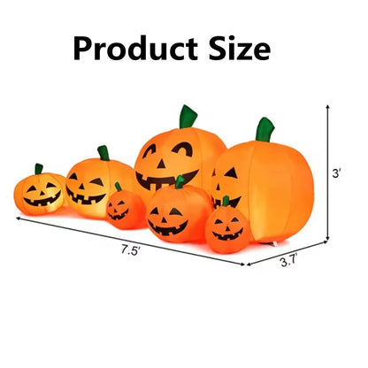 Giant 7.5FT Inflatable Halloween Pumpkin Stack with LED Lights – Perfect Outdoor Decoration for Festive Fun!