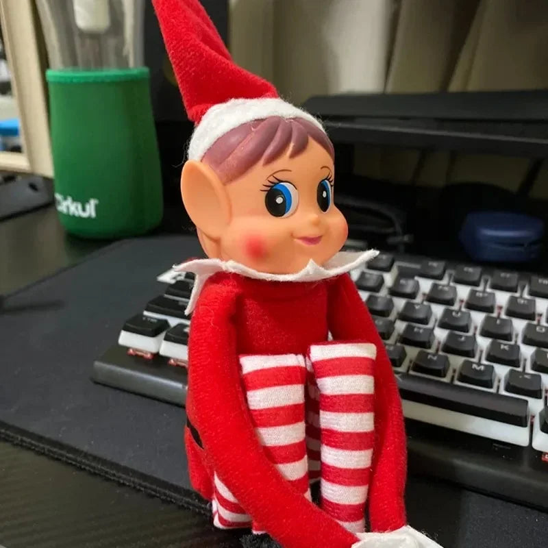 Cheeky Christmas Elf Doll – Naughty Shelf Fairy Decoration with Flexible Arms & Legs.