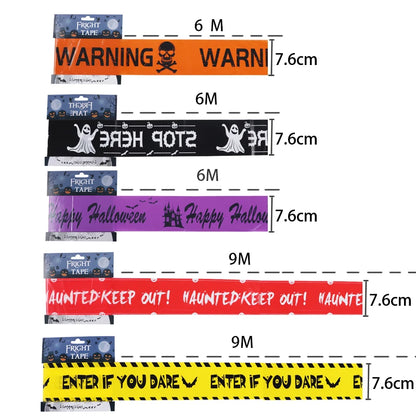 Halloween Danger Zone Warning Tape – 6M Spooky Party Prop for Windows, Walls & Haunted Decor