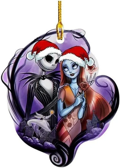 Nightmare Before Christmas Jack & Sally Hanging Ornament.