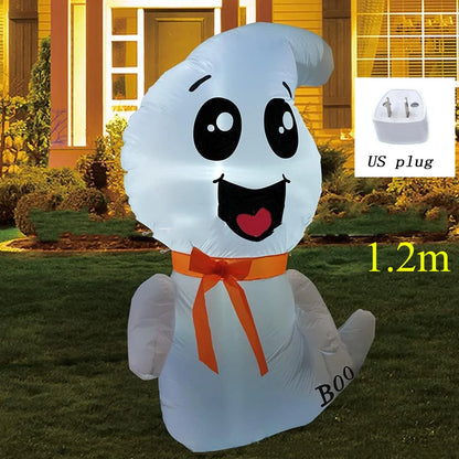 5FT Inflatable Halloween Cute Ghost with Magic Light – LED Blow-Up Decoration for Garden, Lawn, and Indoor Displays