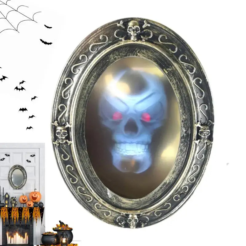 Motion-Activated Haunted Mirror – Indoor Halloween Horror Prop with Sound and Apparitions