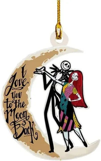 Nightmare Before Christmas Jack & Sally Hanging Ornament.