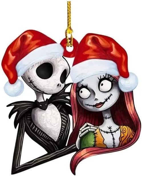 Nightmare Before Christmas Jack & Sally Hanging Ornament.
