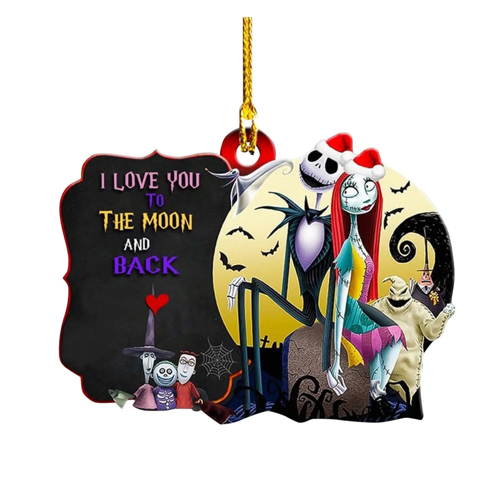 Nightmare Before Christmas Jack & Sally Hanging Ornament.