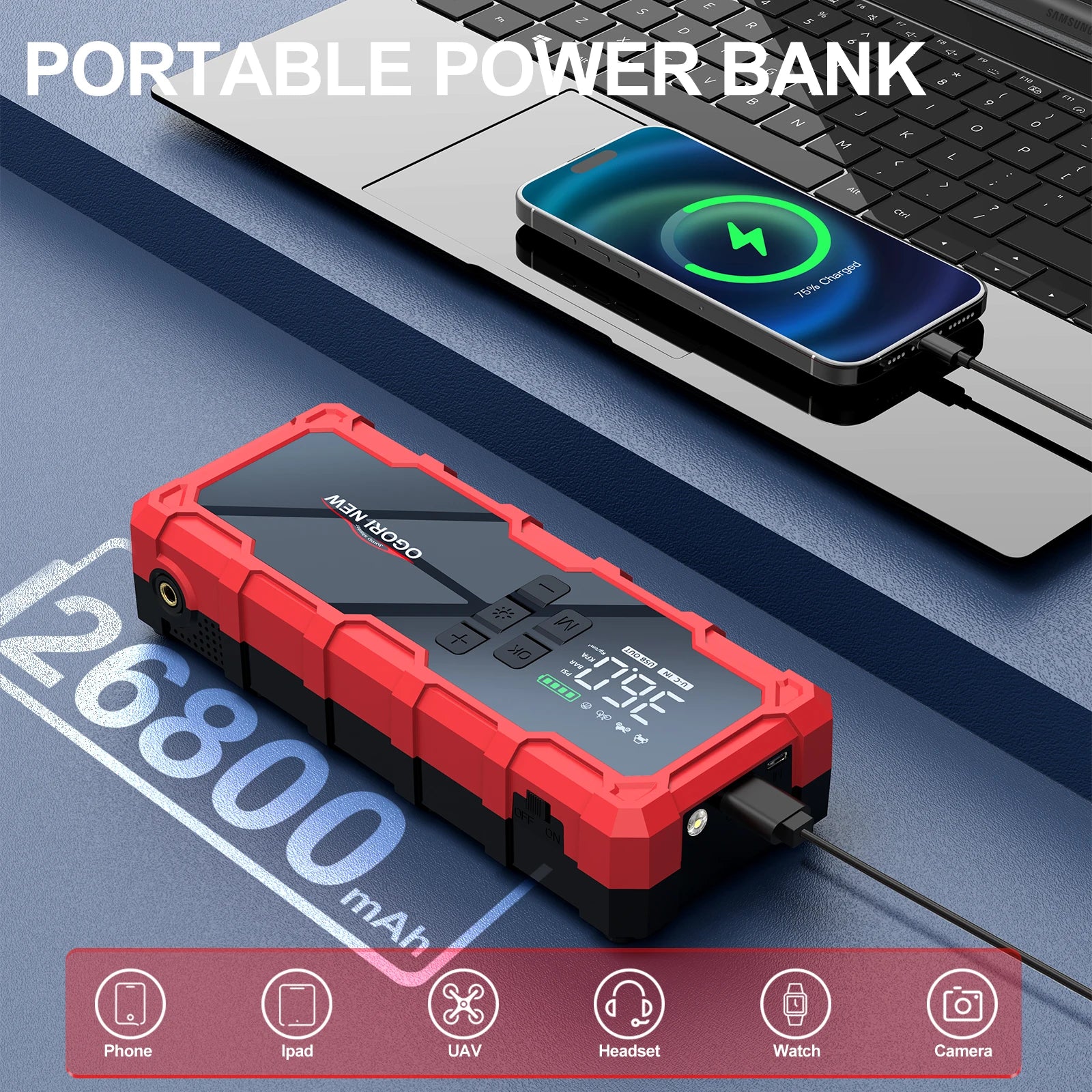 UltraBoost 7000A Car Jump Starter – All‑in‑One Roadside Rescue Tool.