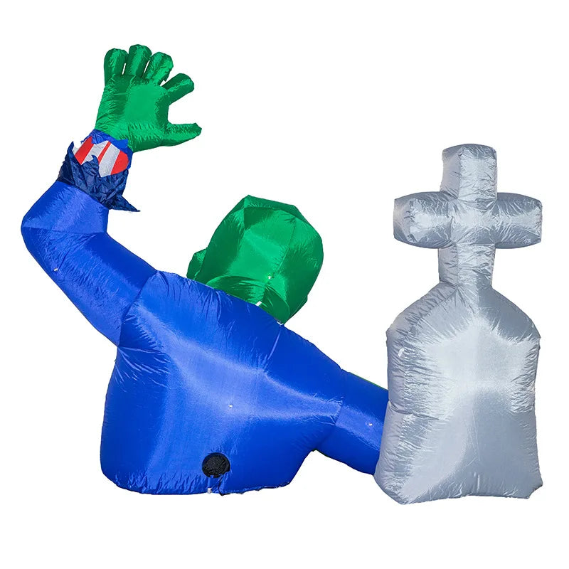 1.6M Halloween Inflatable Zombies Crawling from Grave with RIP Tombstone & LED Lights – Outdoor Yard & Garden Haunted House Decoration