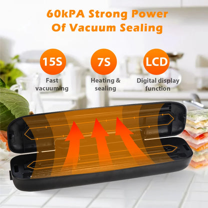 Vacuum Sealer with 10 Bags - Ideal for Meal Prep & Sous Vide Cooking! Maximize Freshness and Flavor!.