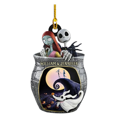 Nightmare Before Christmas Jack & Sally Hanging Ornament.