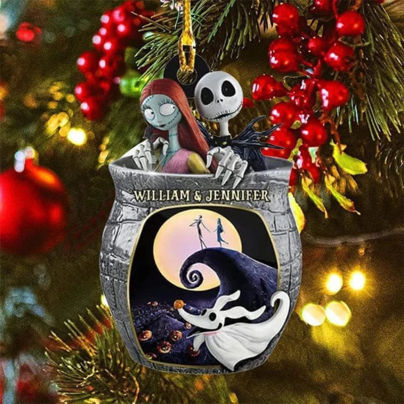 Nightmare Before Christmas Jack & Sally Hanging Ornament.