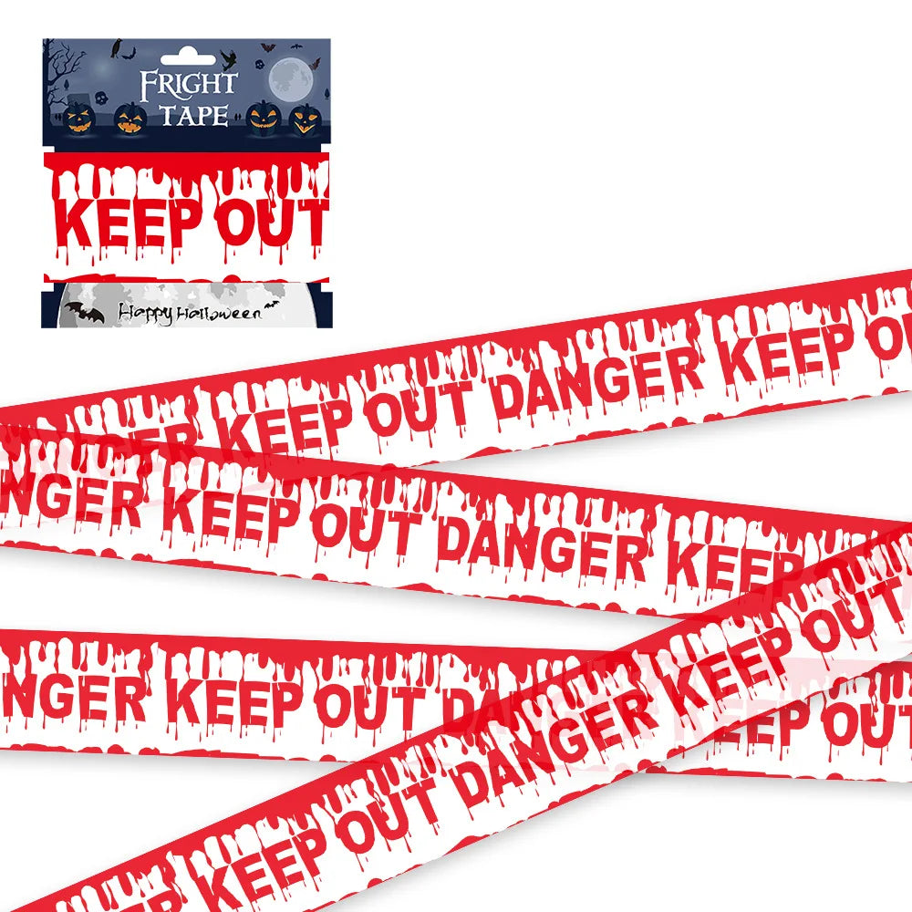Halloween Danger Zone Warning Tape – 6M Spooky Party Prop for Windows, Walls & Haunted Decor