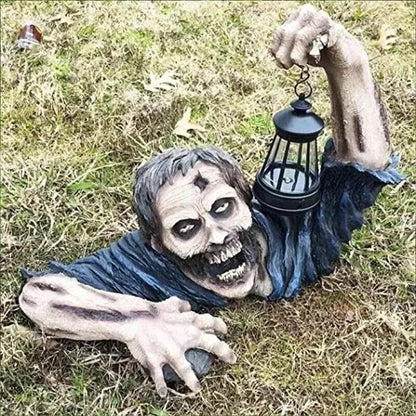 LED Crawling Zombie Lantern – Outdoor Halloween Figurine with Scary Light-Up Effect