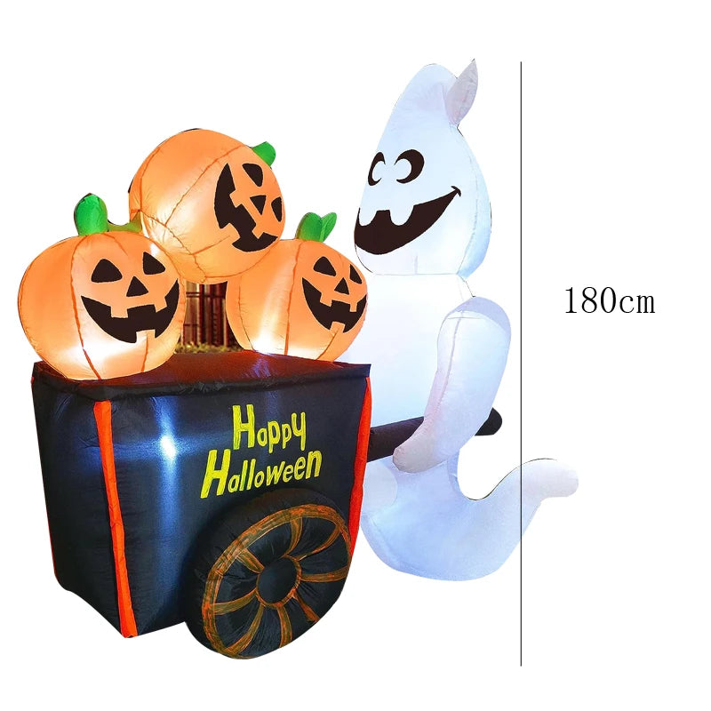  Outdoor Halloween Toys Decoration LED Lighted Inflatable Pumpkin Ghost Skeleton Skull Spider Halloween Party Proops