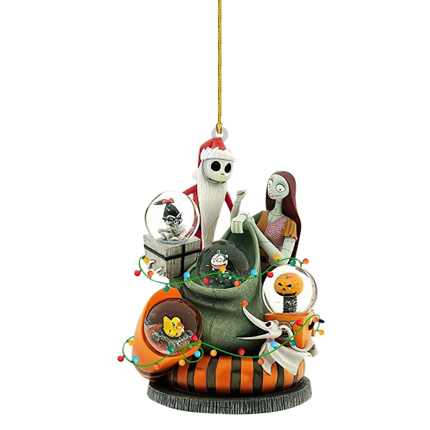 Nightmare Before Christmas Jack & Sally Hanging Ornament.