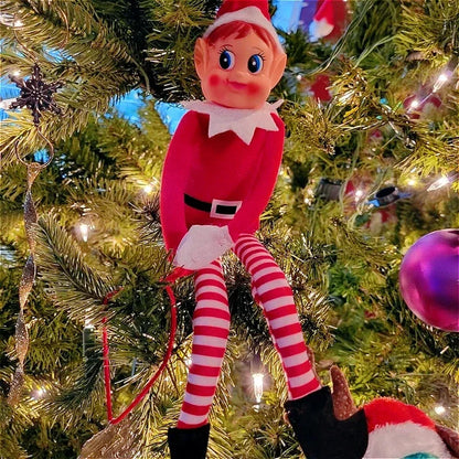 Cheeky Christmas Elf Doll – Naughty Shelf Fairy Decoration with Flexible Arms & Legs.