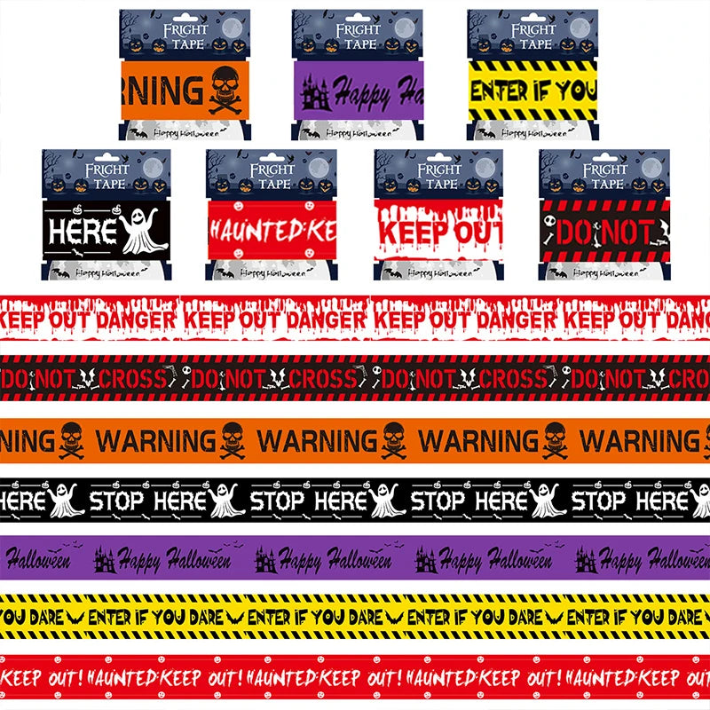 Halloween Danger Zone Warning Tape – 6M Spooky Party Prop for Windows, Walls & Haunted Decor