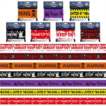 Halloween Danger Zone Warning Tape – 6M Spooky Party Prop for Windows, Walls & Haunted Decor