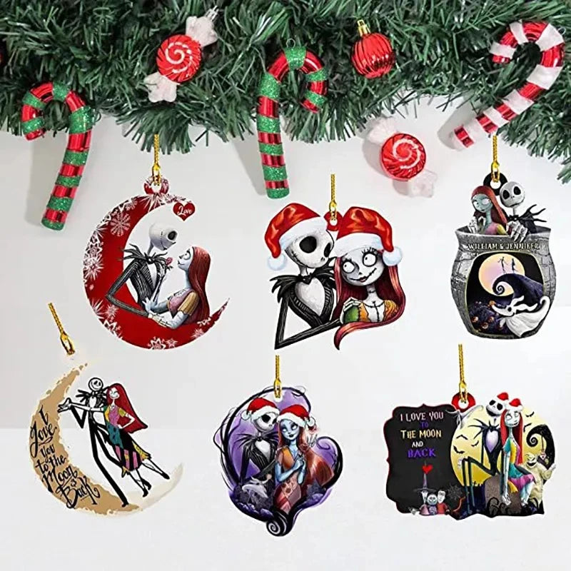 Nightmare Before Christmas Jack & Sally Hanging Ornament.
