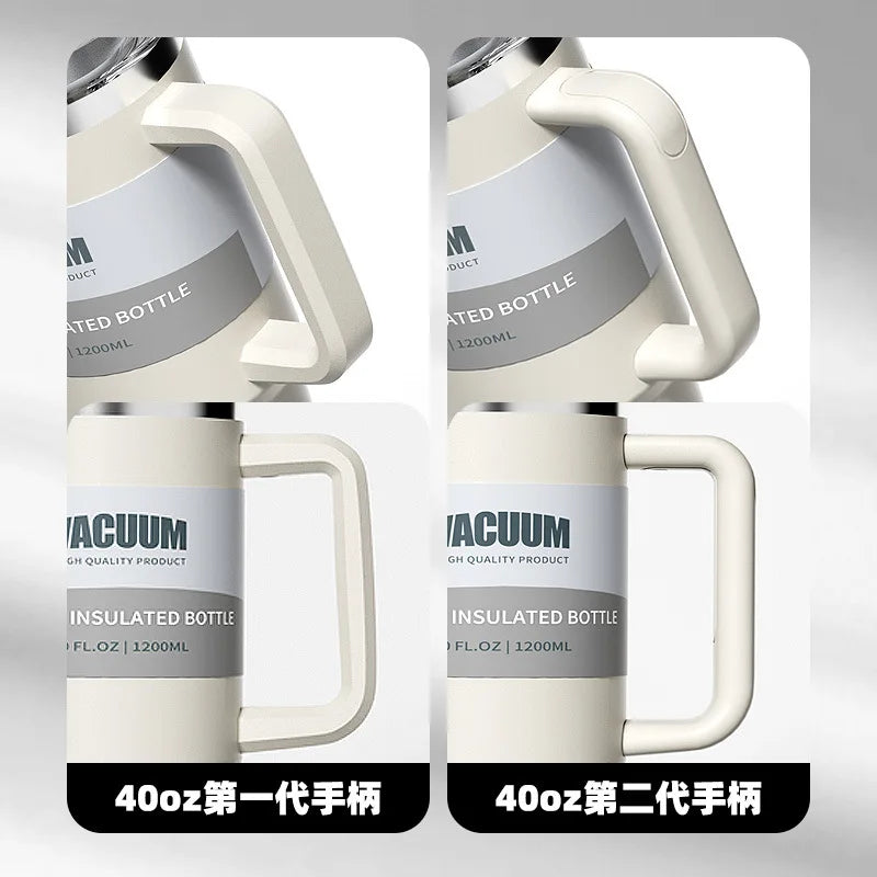 40oz Stainless Steel Tumbler with Handle & Flip Straw Lid – Hydration That Moves With You.