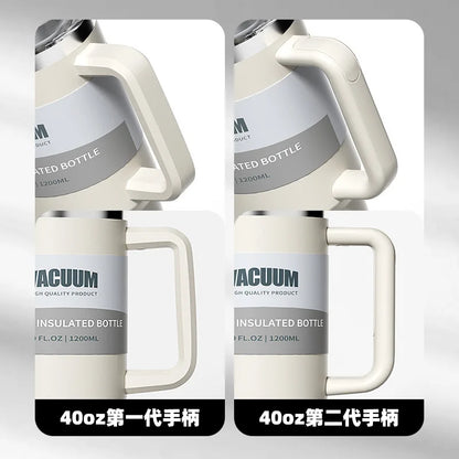 40oz Stainless Steel Tumbler with Handle & Flip Straw Lid – Hydration That Moves With You.