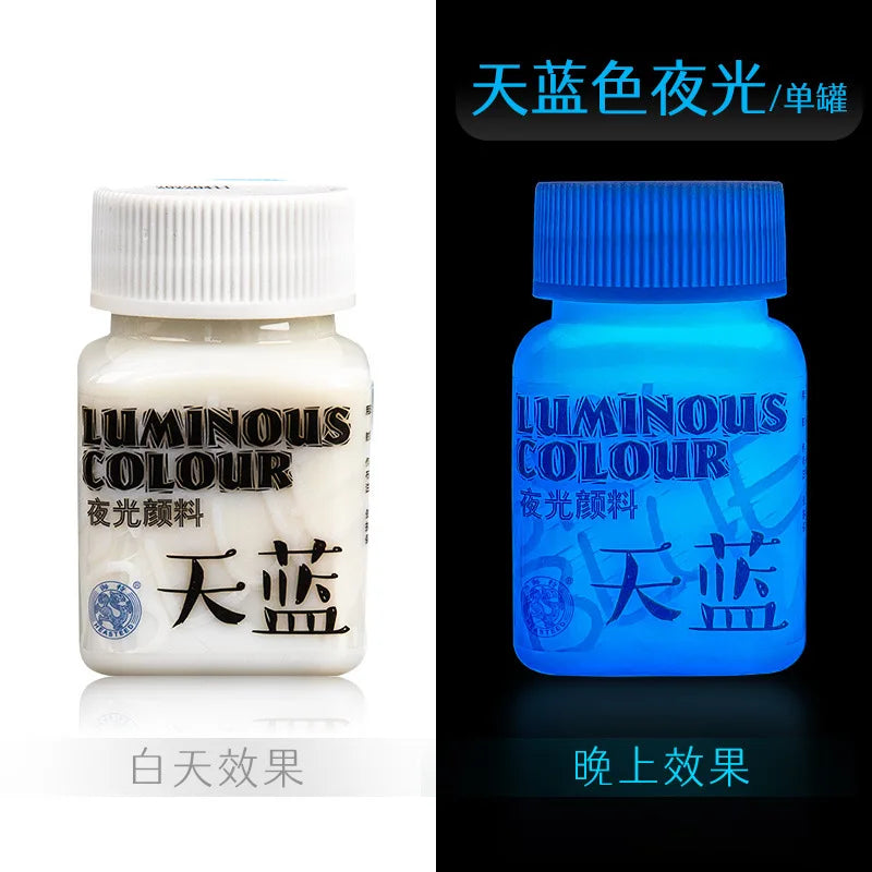 Fluorescent Glow-in-the-Dark Acrylic Paint Set for Canvas and Neon Decorations - Blacklight Art Supplies for Adults