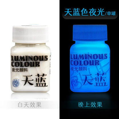 Fluorescent Glow-in-the-Dark Acrylic Paint Set for Canvas and Neon Decorations - Blacklight Art Supplies for Adults