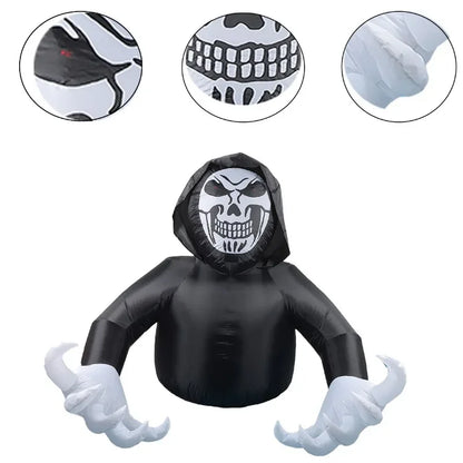 7FT Halloween Inflatable Skeleton Ghost – LED‑Lit Outdoor Decoration